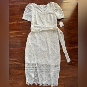 Kensie White Lace Midi Dress